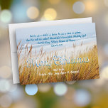 Convites Ocean Beach Dunes Merry Christmas Christian Cards<br><div class="desc">Praia duna cartão de Natal com escritura. Natal cristão, cartões planos com texto para personalizar com saudação, assinatura e escritura. O verso exemplo é do livro de Isaiah: Para nós uma criança é nascer, para nós um filho é dado, e ele será chamado de Conselheiro Maravilhoso, Deus Poderoso, Pai Everente,...</div>