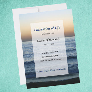 Convites Ocean Memorial Celebration of Life