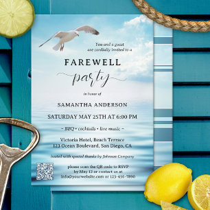 Convites Ocean Seagull Freedom Farewell Retirement Invitat