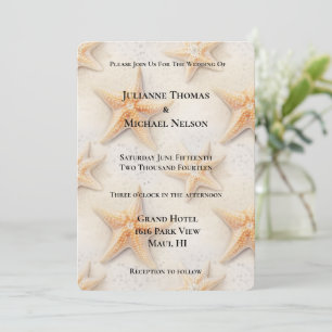 Convites Ocean Starfish Beach Wedding