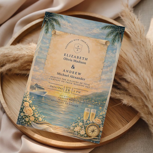 Convites Ocean View Cruise Wedding (Criador carregado)