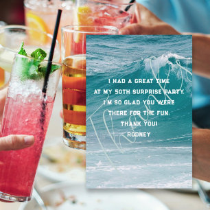 Convites Ocean Wave Seu Aniversário Obrigado Mensagem