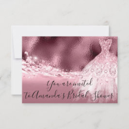 Convites Oceano com Glitter de Coluna do Rosa chá de panela