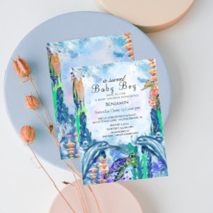 Convites Oceano de CoresMar de CoresConvite para Bebê