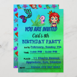 Convites Oceano de Festa de aniversário de Sereia