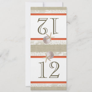 Convites Oceano Romance Burlap e Lace Coral Table Number
