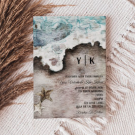 Convites Oceano Russo | Casamento de Monograma de Destino d