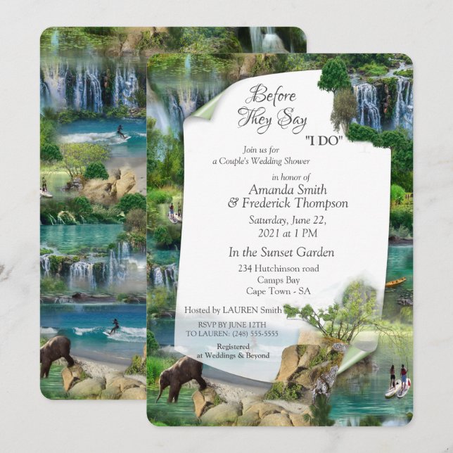 Convites Oceanos e Rios Mundiais, Lagos e Atividades Esport (Frente/Verso)