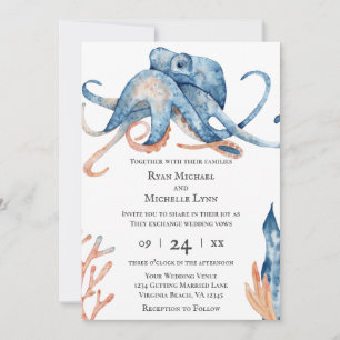 Convites Octopus De Aquarela Tudo Em Um Casamento De Praia