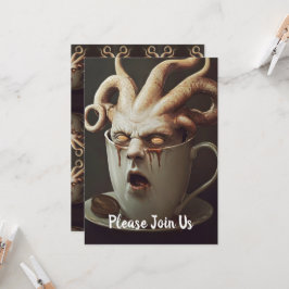 Convites Octopus de café surreal