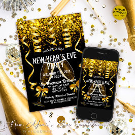 Convites Óculos de champanhe Dourados legantes