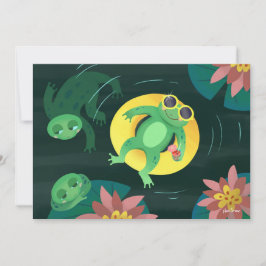 Convites Óculos de Sol Amarelos Sapo Natação DIY Em Branco