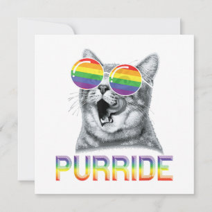 Convites Óculos de Sol Arco-íris Orgulho Gay Gato Divertido