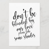 Óculos de sol de casamento favorece sinal de barat