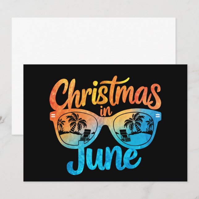 Convites Óculos de Sol Natal Em Junho Férias de Verão Diver (Frente/Verso)