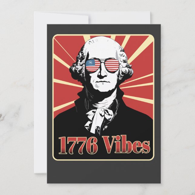 Convites Óculos de sol patrióticos George Washington 1776 V (Frente)