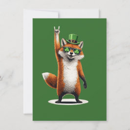 Convites Óculos de sol Shamrock Lucky Fox no dia de São Pat
