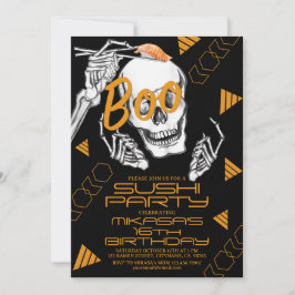 Convites Óculos engraçados esqueletos Sushi Halloween