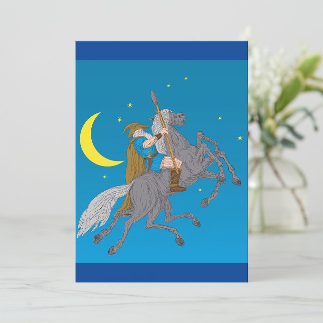 Convites Odin Riding Sleipnir Norse Mythology Vivendo Deus (Criador carregado)