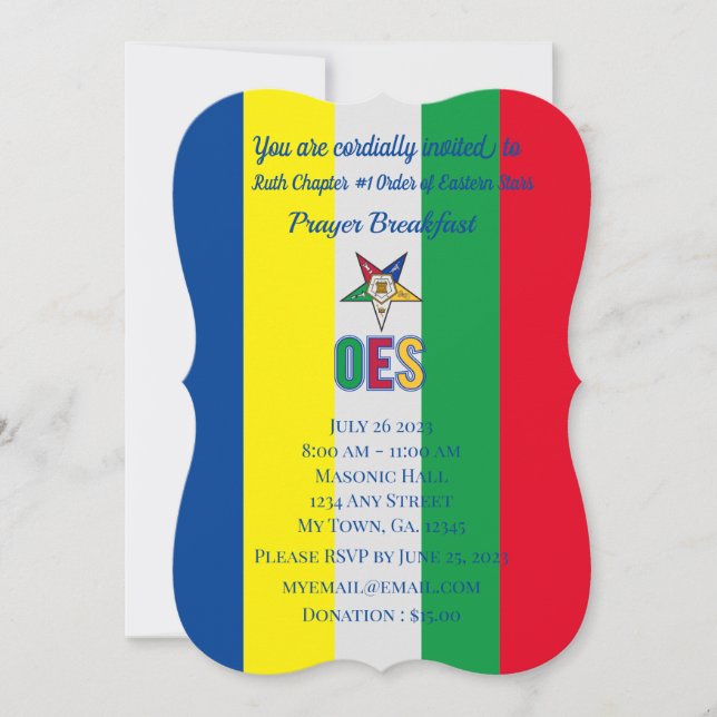 Convites OES Prayer Breakfast (Frente)