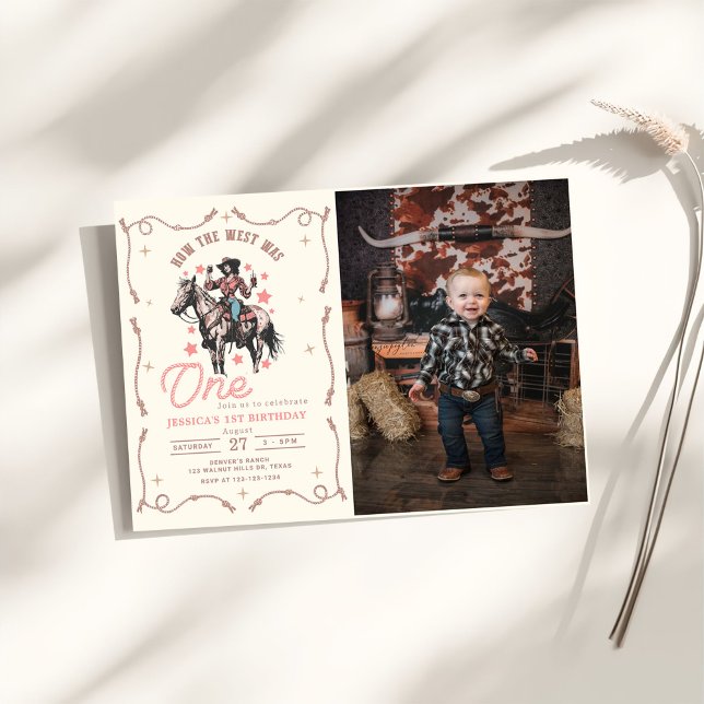 Convites Oeste Como O Ocidente Era Um primeiro aniversario  (Criador carregado)