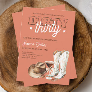 Convites Oeste Sujo 30 Festa de aniversário de 30 anos de C