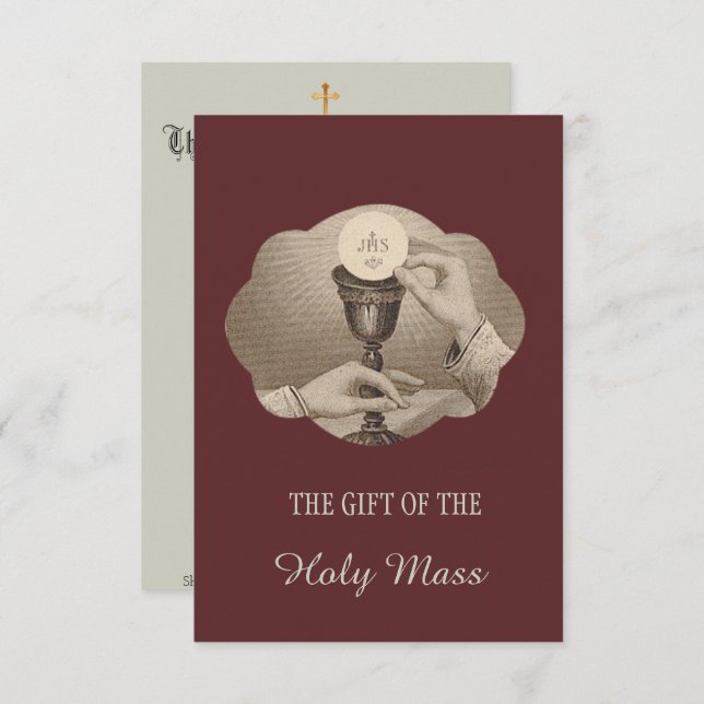 Convites Oferecimento memorável maciço católico do coração (Frente/Verso)