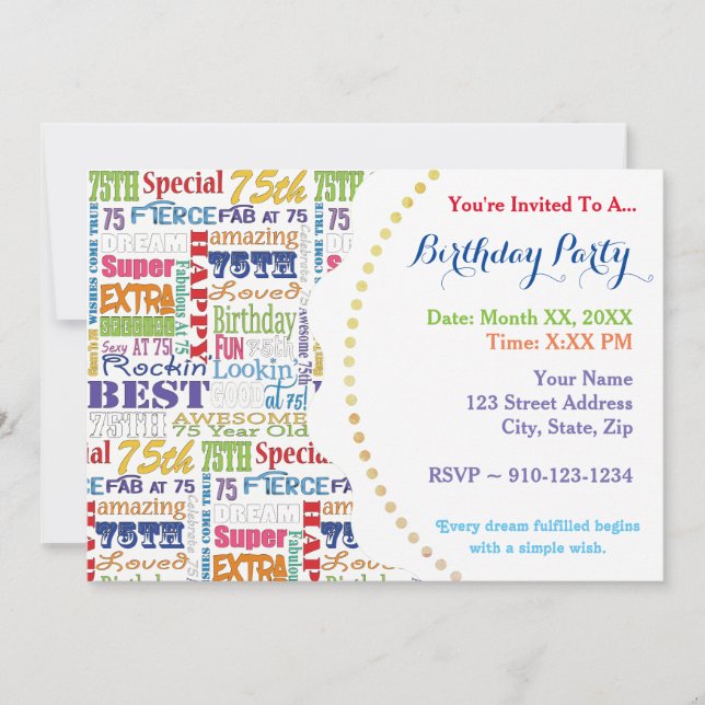 Convites Ofertas De Festa de aniversário Únicas E Especiais (Frente)