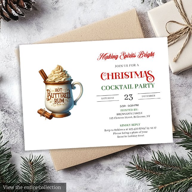 Convites Office style digital festive cocktails party  (Office style digital festive cocktails party invitation

)