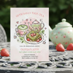 Convites Officially Thir-Tea Matcha Tea Party 30th Birthday<br><div class="desc">Celebrate a special milestone with this charming "Officially Thir-Tea" invitation! (And if it's not your 30th birthday, the playful "Thir-Tea" pun is easy to edit for Twen-Tea, For-Tea etc). Illustrated with a soft pink and green tea party theme, with matcha latte, toast with fresh strawberries, and a quaint teapot, this...</div>