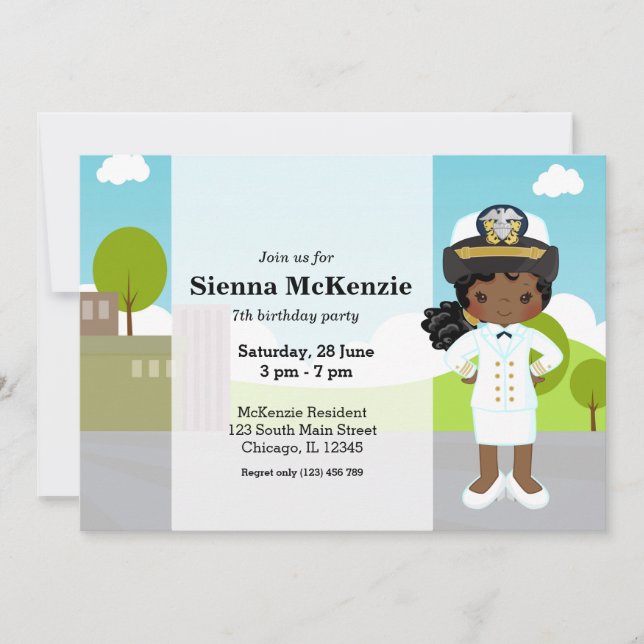 Convites oficial de uniforme da marinha (Frente)