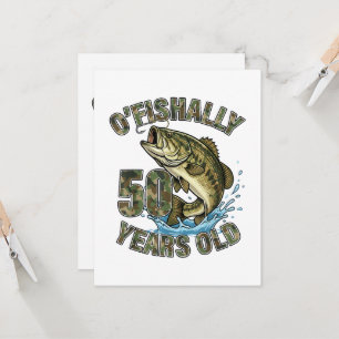 Convites Oficialmente 50 Anos Amante da Pesca Aniversário d