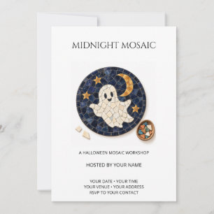 Convites Oficina de Mosaico de Halloween Midnight Mosaic