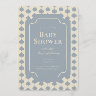 Convites Ogee Stripe Geometric Gender Neutral Beige Blue