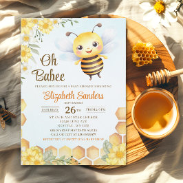 Convites Oh Babee, Baby shower with Cute Wild bee