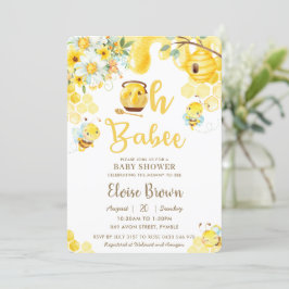 Convites Oh Babee Bees Amarelo Gênero Chá de fraldas Neutro