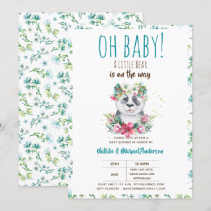 Convites Oh Baby A Little Bear Está No Caminho Do Chá De 