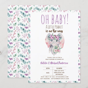 Convites Oh Baby A Little Peanut Elephant Boho Chic