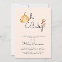 Oh Baby Aquarela Abóbora Outono Rústico Chá de Beb