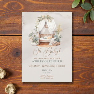 Convites Oh Baby Boho Aquarela Chás de Bebê