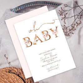 Convites Oh Baby Boho Chá de fraldas Tropical Flores