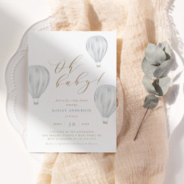 Convites Oh Baby - Boy Chá de fraldas Hot Air Balloon