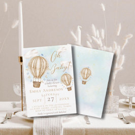 Convites Oh Baby!Brown Ar Quente Balão Chá de fraldas