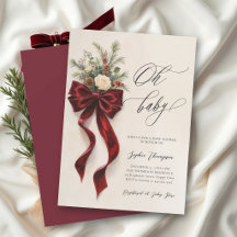 Oh Baby Chamada de Natal Script Vermelho Veludo Ar