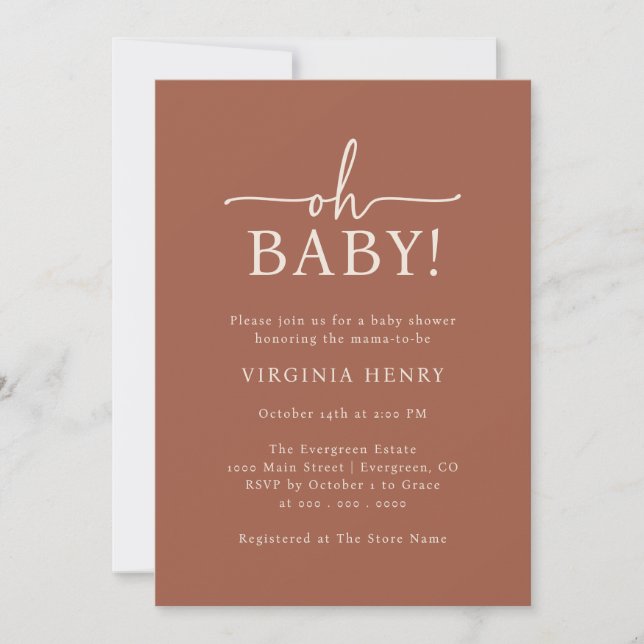 Convites Oh Baby Churrasco Baby Shower (Frente)