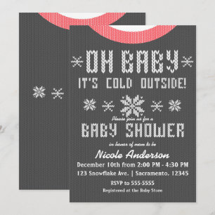 Convites OH BABY Chuveiro de Bebê de Inverno Suéter de Tric