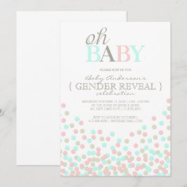 Convites Oh Baby Confetti Gender Reveparty | Azul rosa