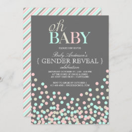 Convites Oh Baby Confetti Gender Reveparty | Cor-de-rosa az