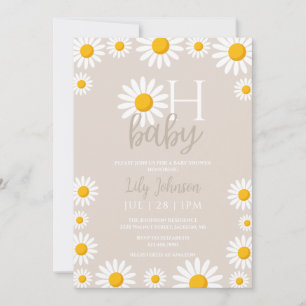 Convites Oh Baby Daisy Boho Chã de Bebê Neutra