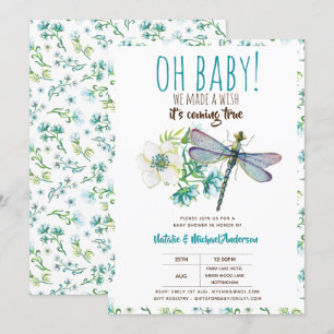 Convites Oh Baby DRAGONFLY Faça Um Chá de fraldas De Dese